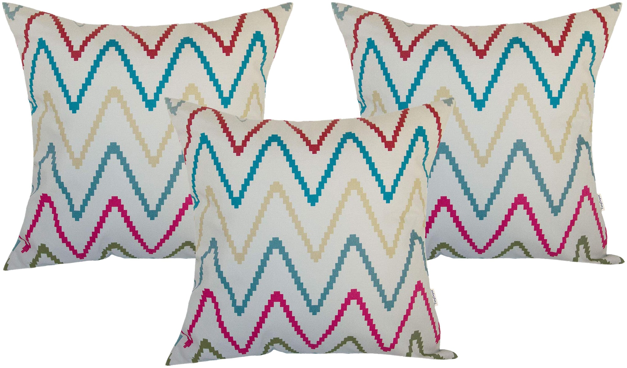 

RADANYA Geometric Polyester White Cushion Cover ( Regular Pack of 3 )