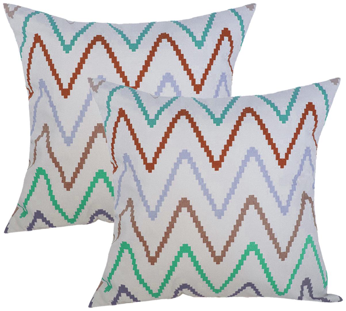 

RADANYA Geometric Design Square Cushion Cover For Bedroom Living Room Set of 2