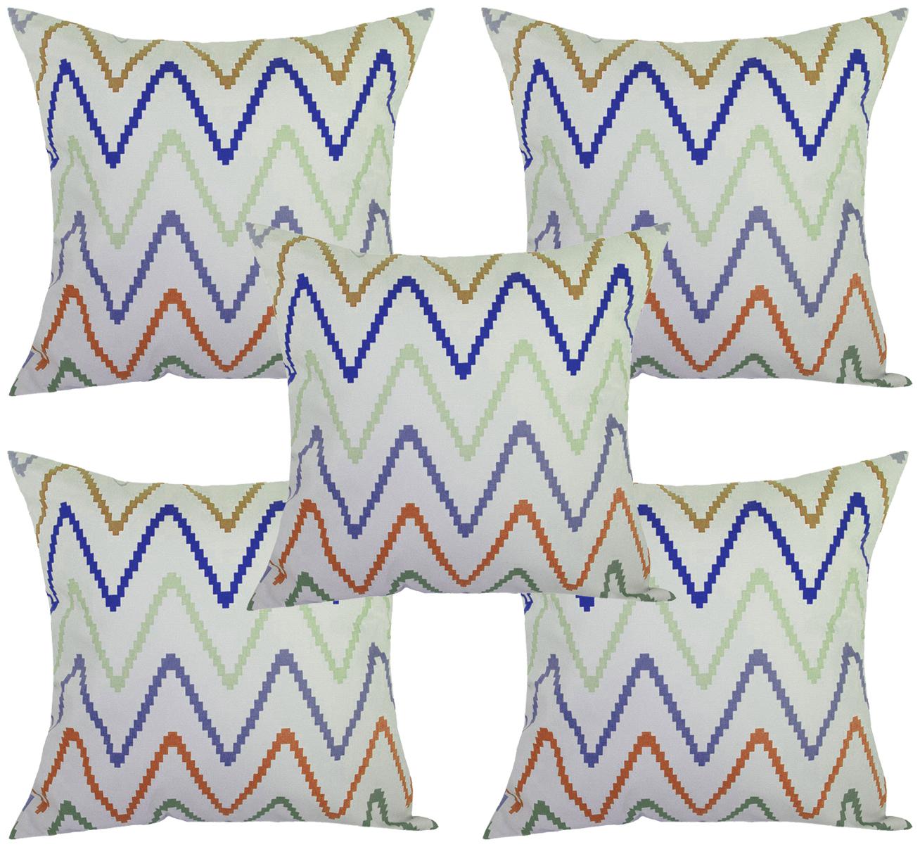

RADANYA Geometric Design Square Cushion Cover For Bedroom Living Room Set of 5
