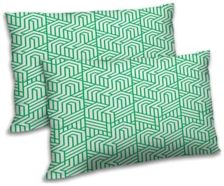 RADANYA Polyester Printed Pillow Covers ( Pack of 2 , Off-White )