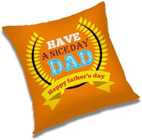 RADANYA Printed Polyester Orange Cushion Cover ( Regular , Pack of 1 )
