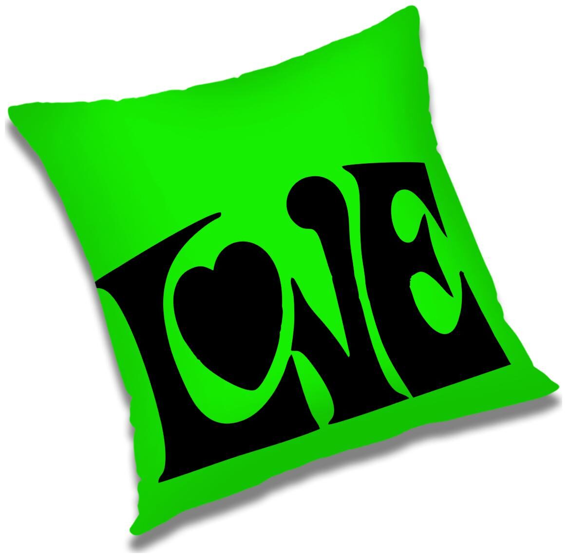 

RADANYA Love Printed Cushion Cover Green 24x24 inch