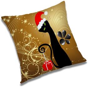 RADANYA Printed Polyester Gold Cushion Cover ( Large , Pack of 1 )