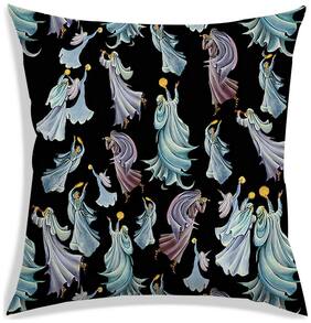 RADANYA Printed Polyester Black Cushion Cover ( Large , Pack of 1 )