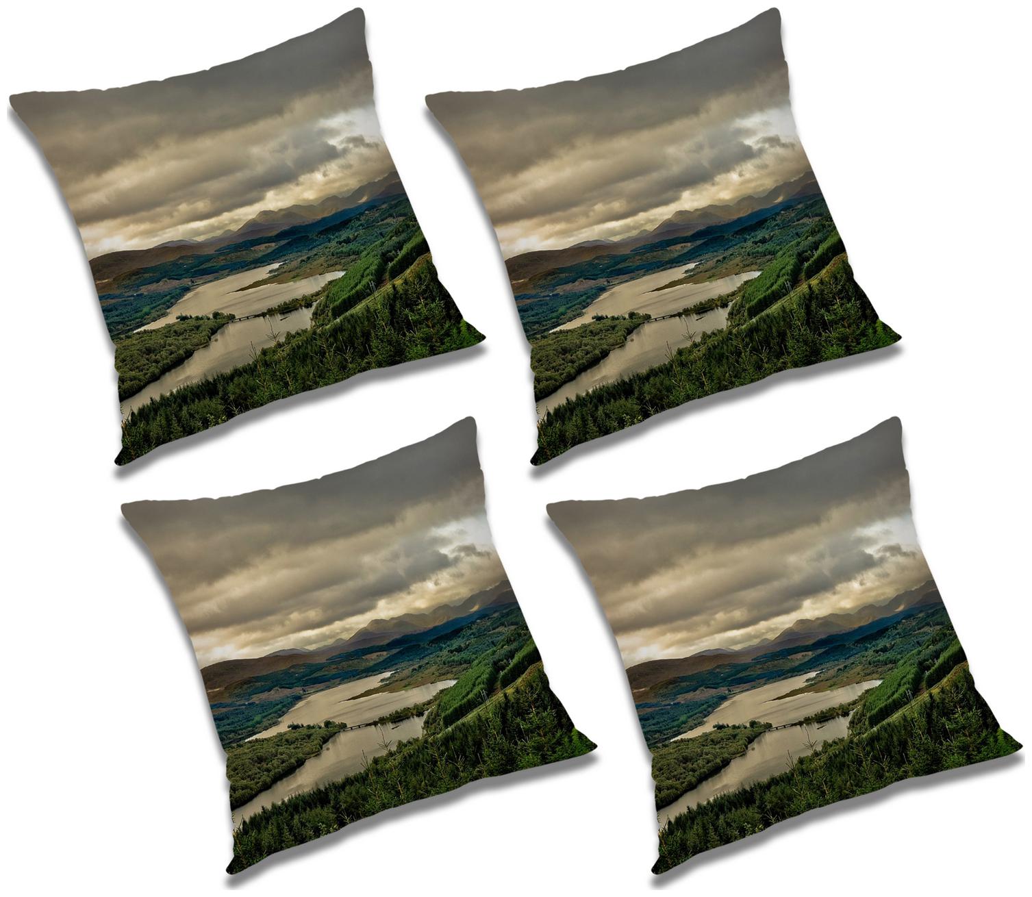 

RADANYA Printed Polyester Grey Cushion Cover ( Regular Pack of 4 )