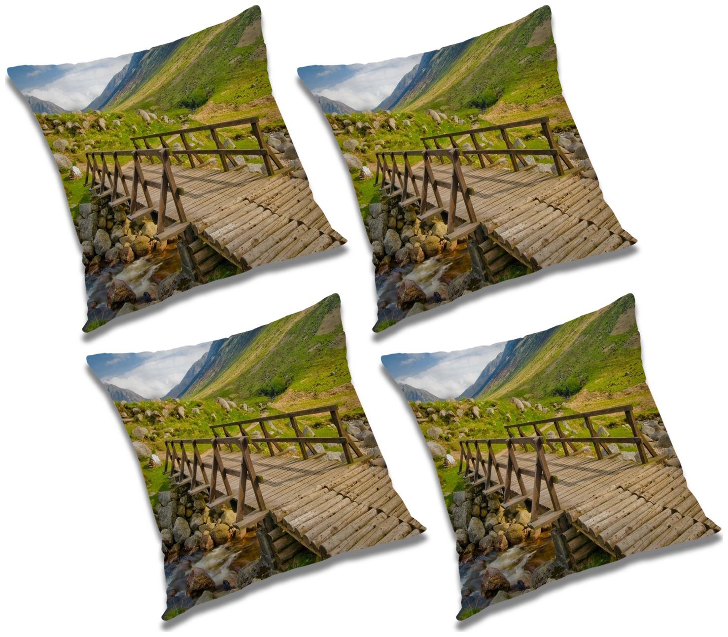 

RADANYA Printed Polyester Green Cushion Cover ( Extra large Pack of 4 )