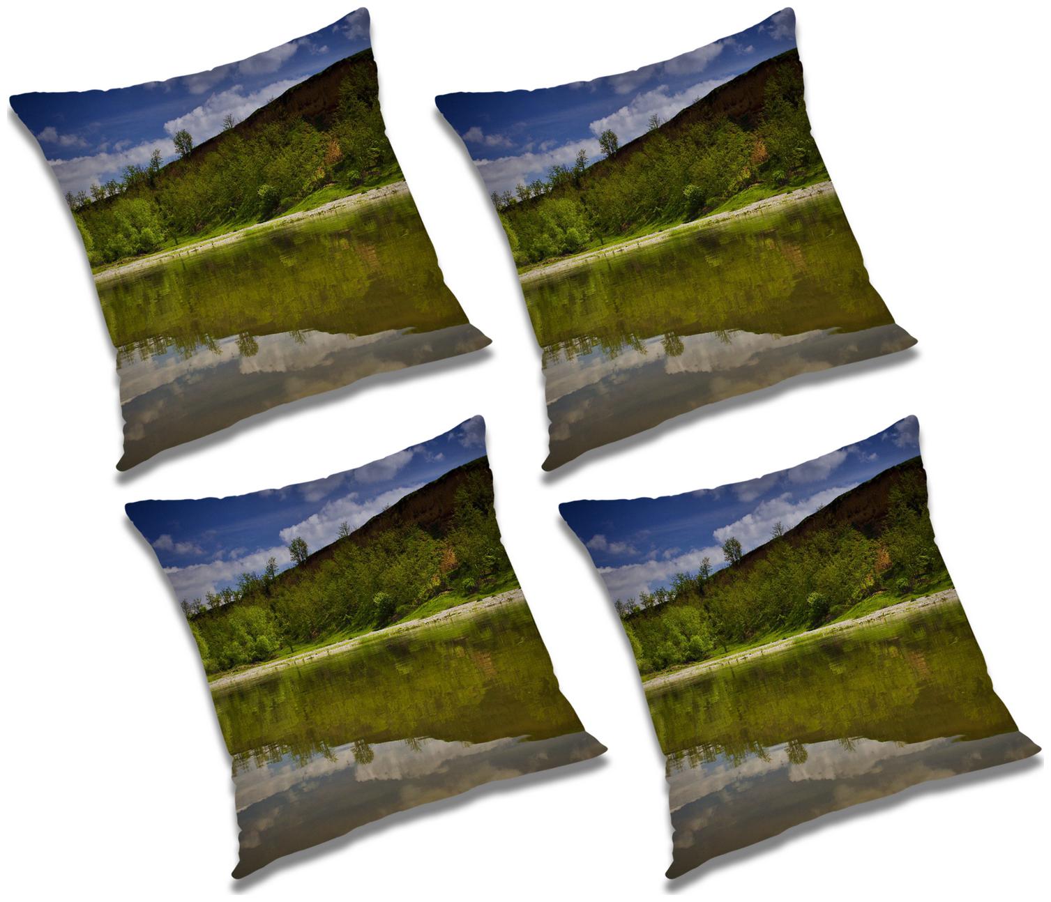 

RADANYA Printed Polyester Green Cushion Cover ( Large Pack of 4 )