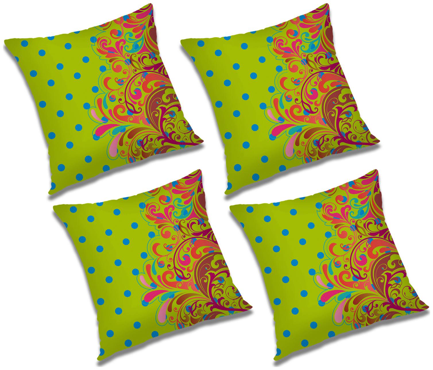 

RADANYA Printed Polyester Green Cushion Cover ( Regular Pack of 4 )