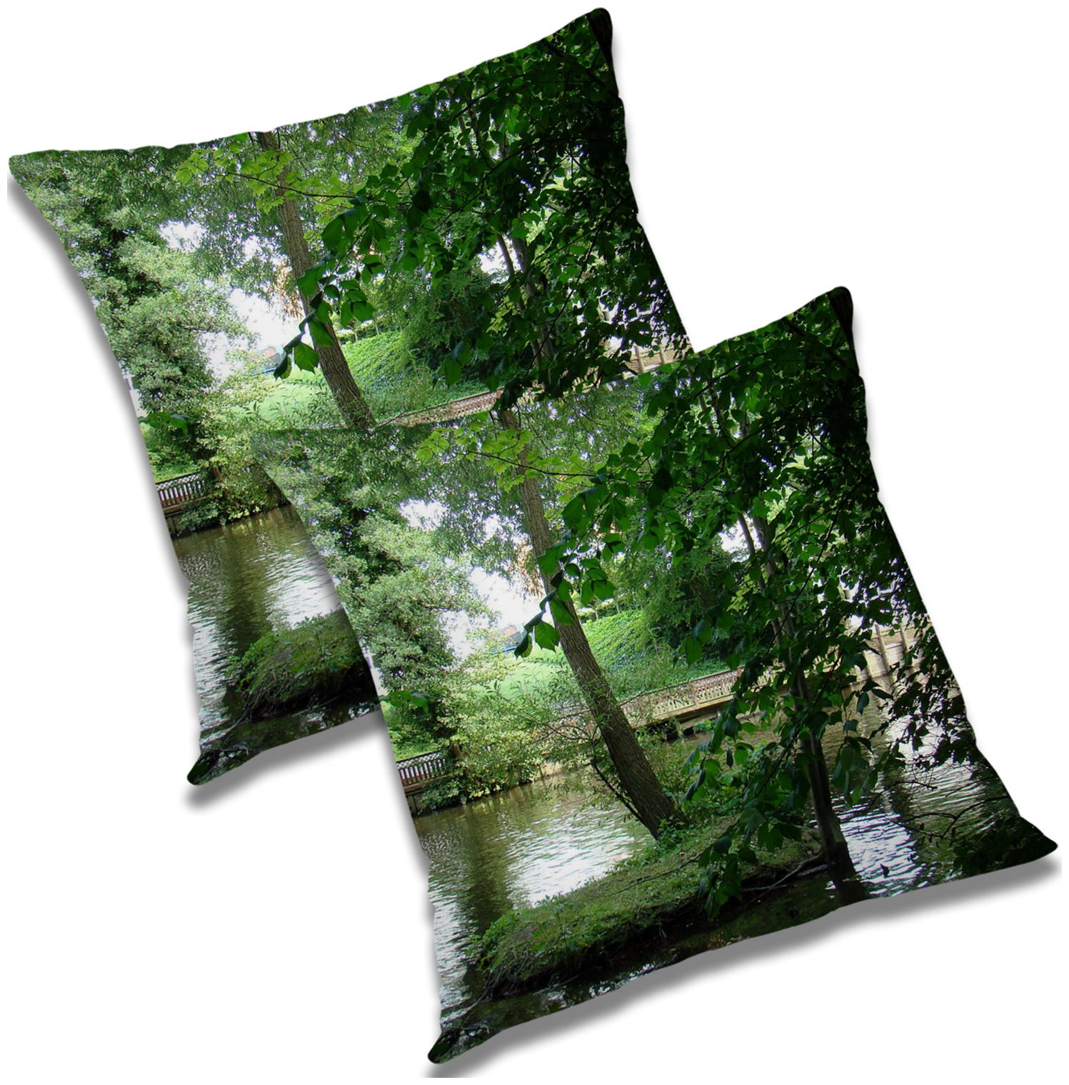 

RADANYA Printed Polyester Green Cushion Cover ( Extra large Pack of 2 )
