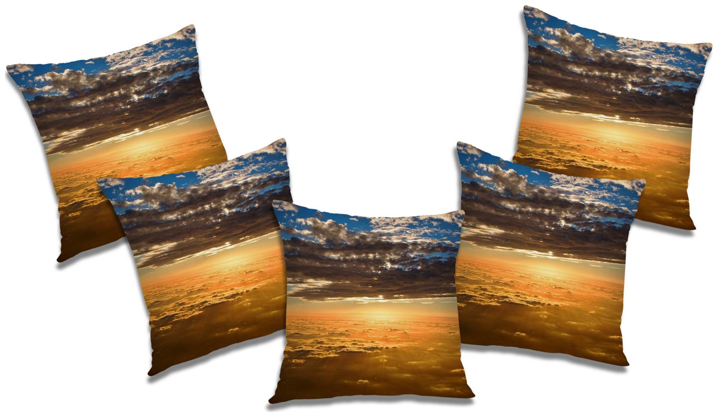 

RADANYA Printed Polyester Beige Cushion Cover ( Large Pack of 5 )