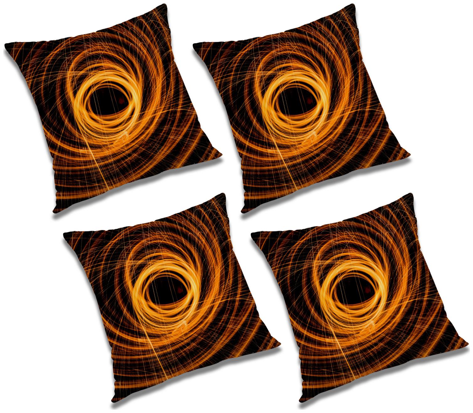 

RADANYA Printed Polyester Brown Cushion Cover ( Large Pack of 4 )