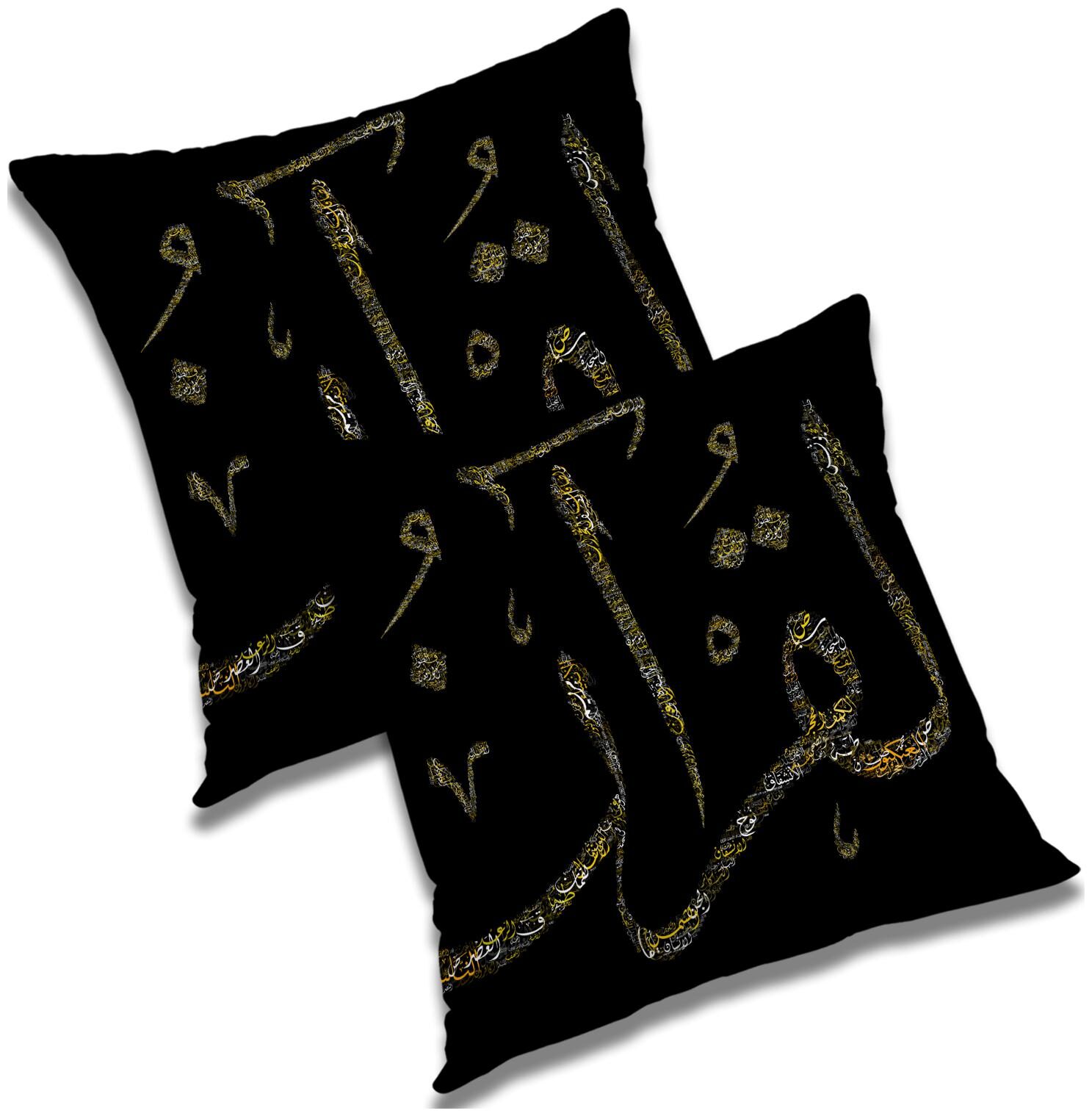 

RADANYA Printed Polyester Black Cushion Cover ( Extra large Pack of 2 )