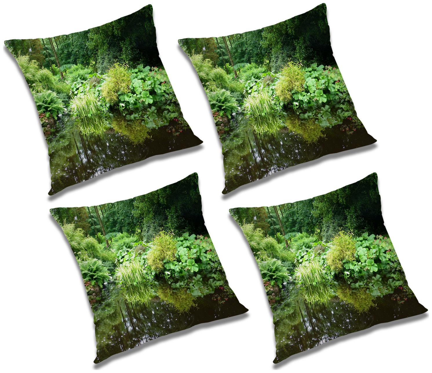 

RADANYA Printed Polyester Green Cushion Cover ( Large Pack of 4 )