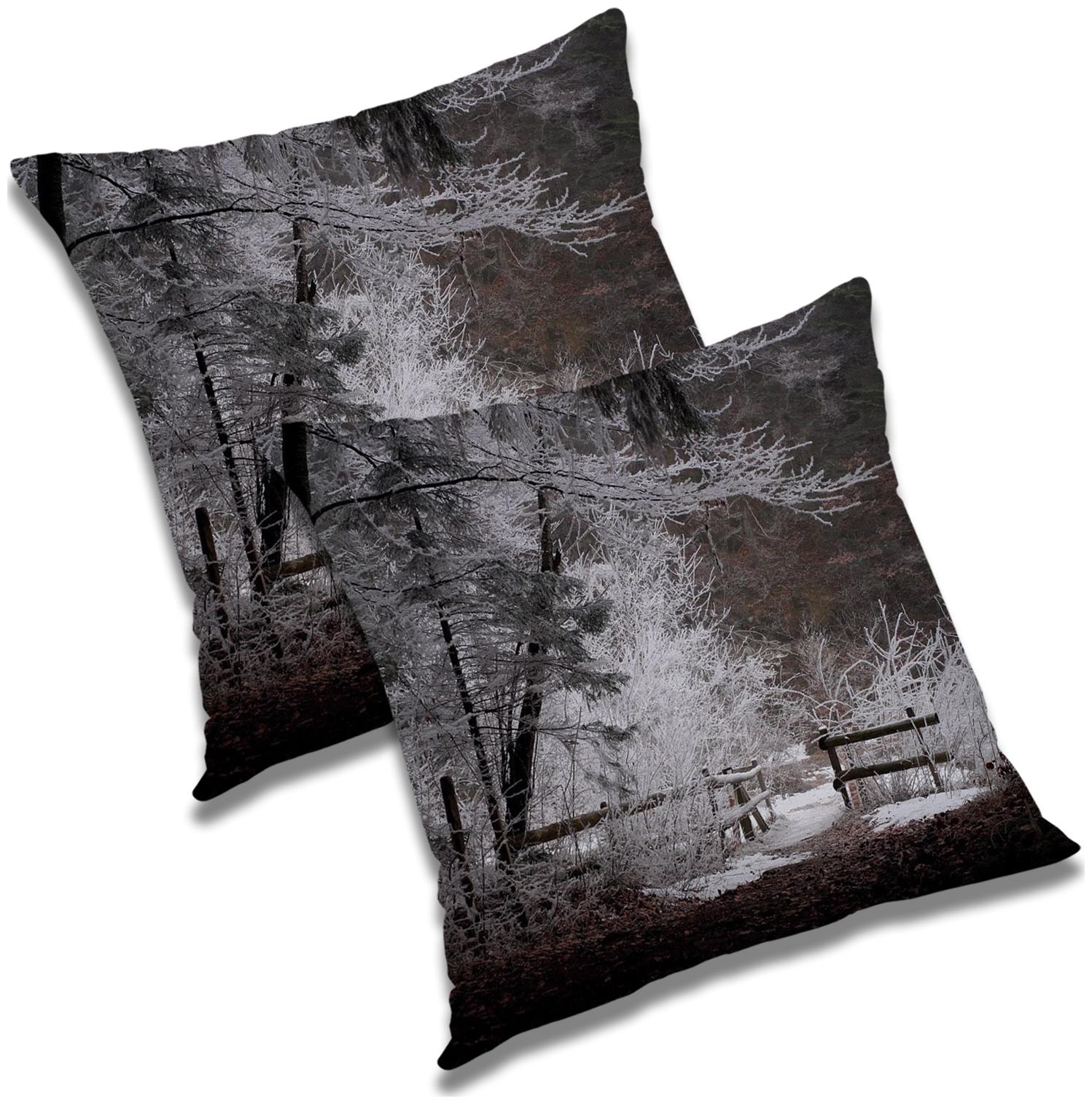 

RADANYA Printed Polyester Grey Cushion Cover ( Extra large Pack of 2 )