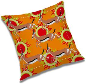 RADANYA Printed Polyester Orange Cushion Cover ( Large , Pack of 1 )