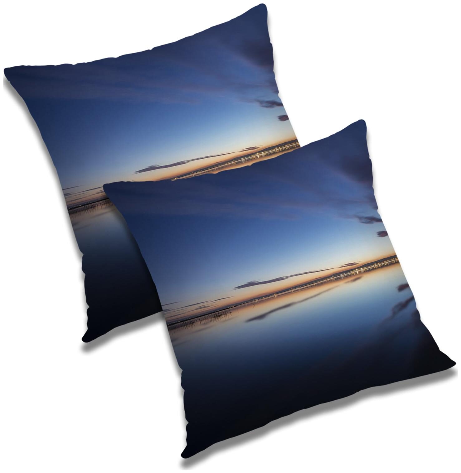 

RADANYA Printed Polyester Blue Cushion Cover ( Small Pack of 2 )