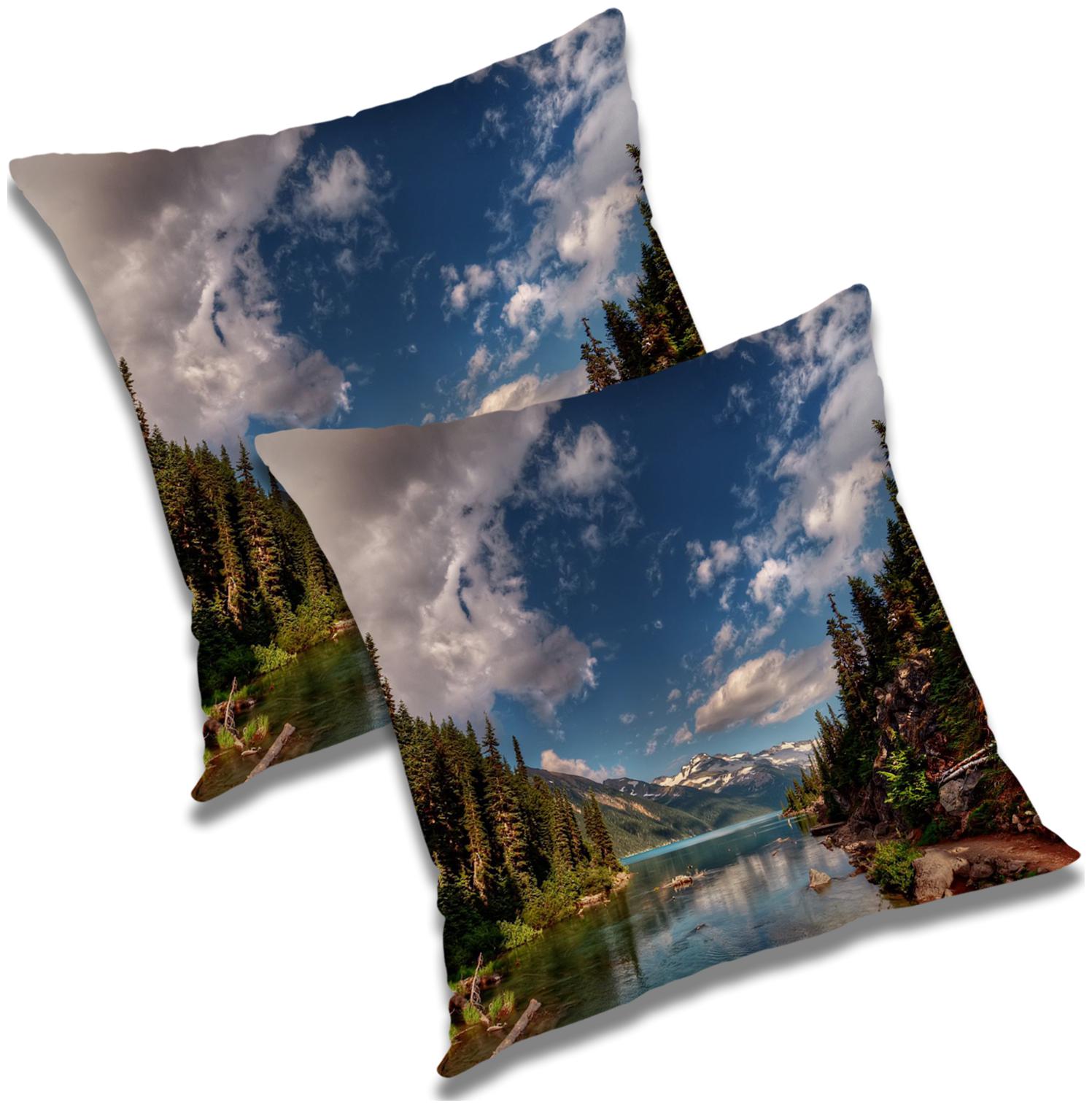 

RADANYA Printed Polyester Blue Cushion Cover ( Large Pack of 2 )