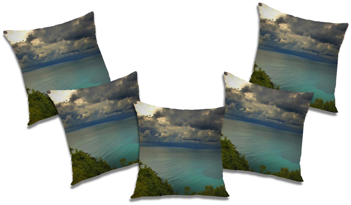 

RADANYA Printed Polyester Blue Cushion Cover ( Large Pack of 5 )