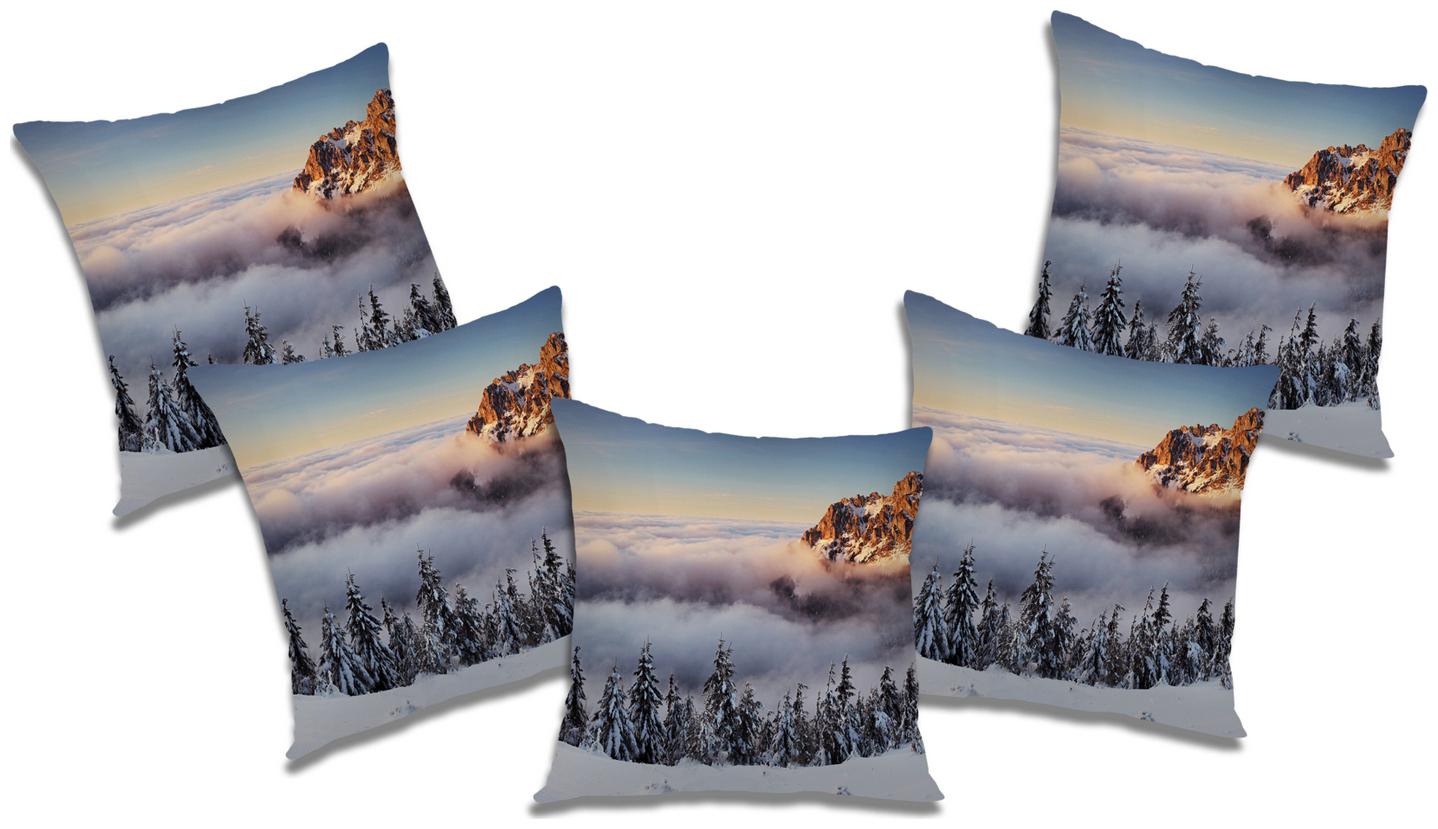 

RADANYA Printed Polyester Grey Cushion Cover ( Regular Pack of 5 )