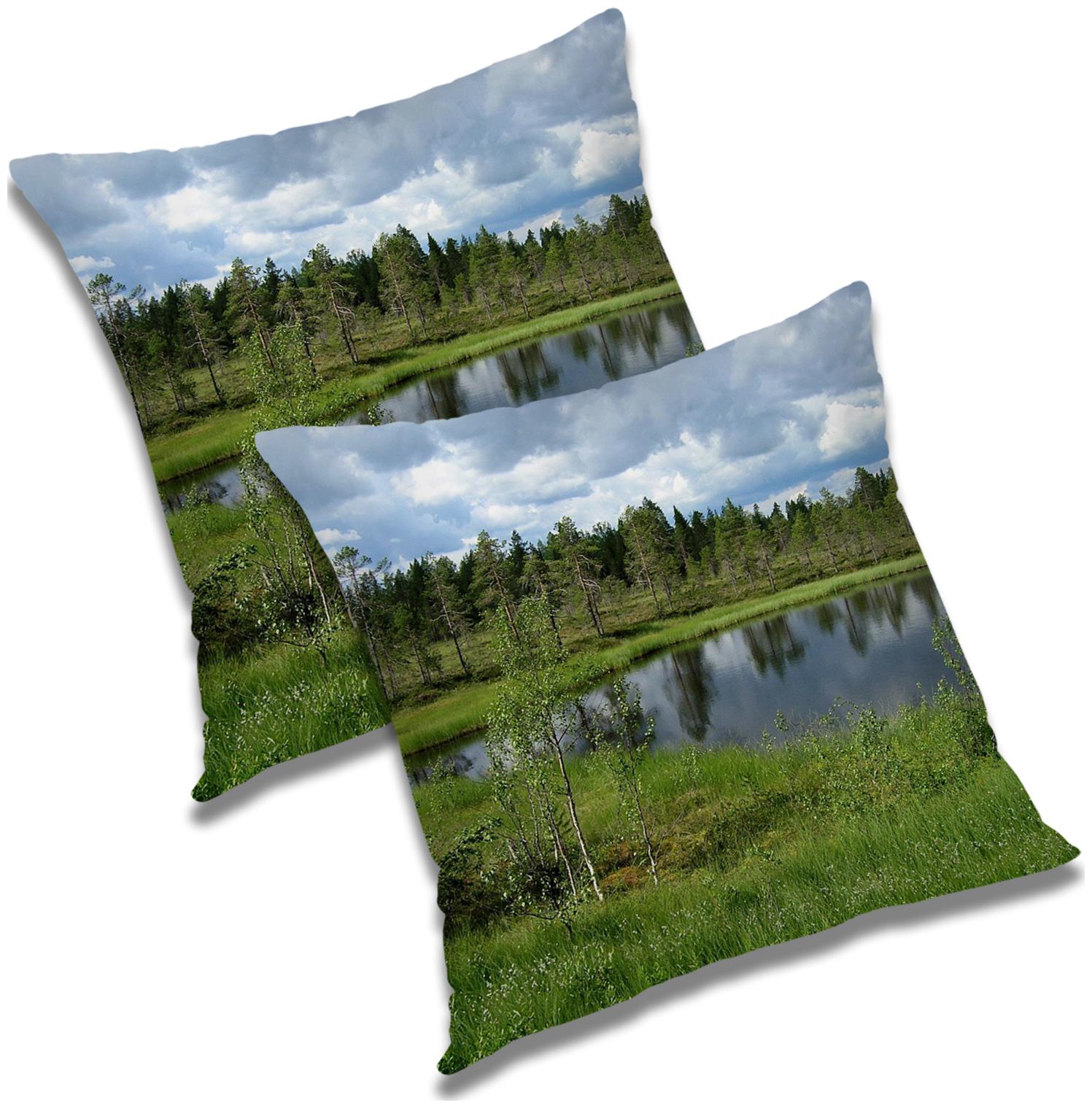 

RADANYA Printed Polyester Green Cushion Cover ( Small Pack of 2 )