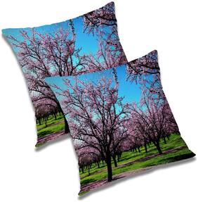 RADANYA Printed Polyester Blue Cushion Cover ( Large , Pack of 2 )