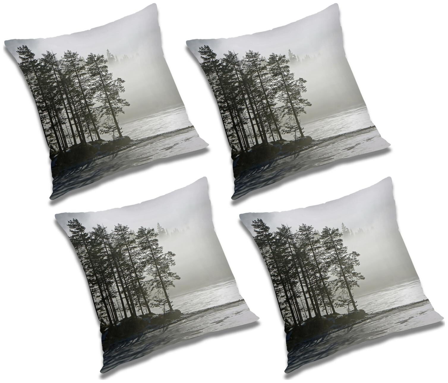 

RADANYA Printed Polyester Grey Cushion Cover ( Small Pack of 4 )