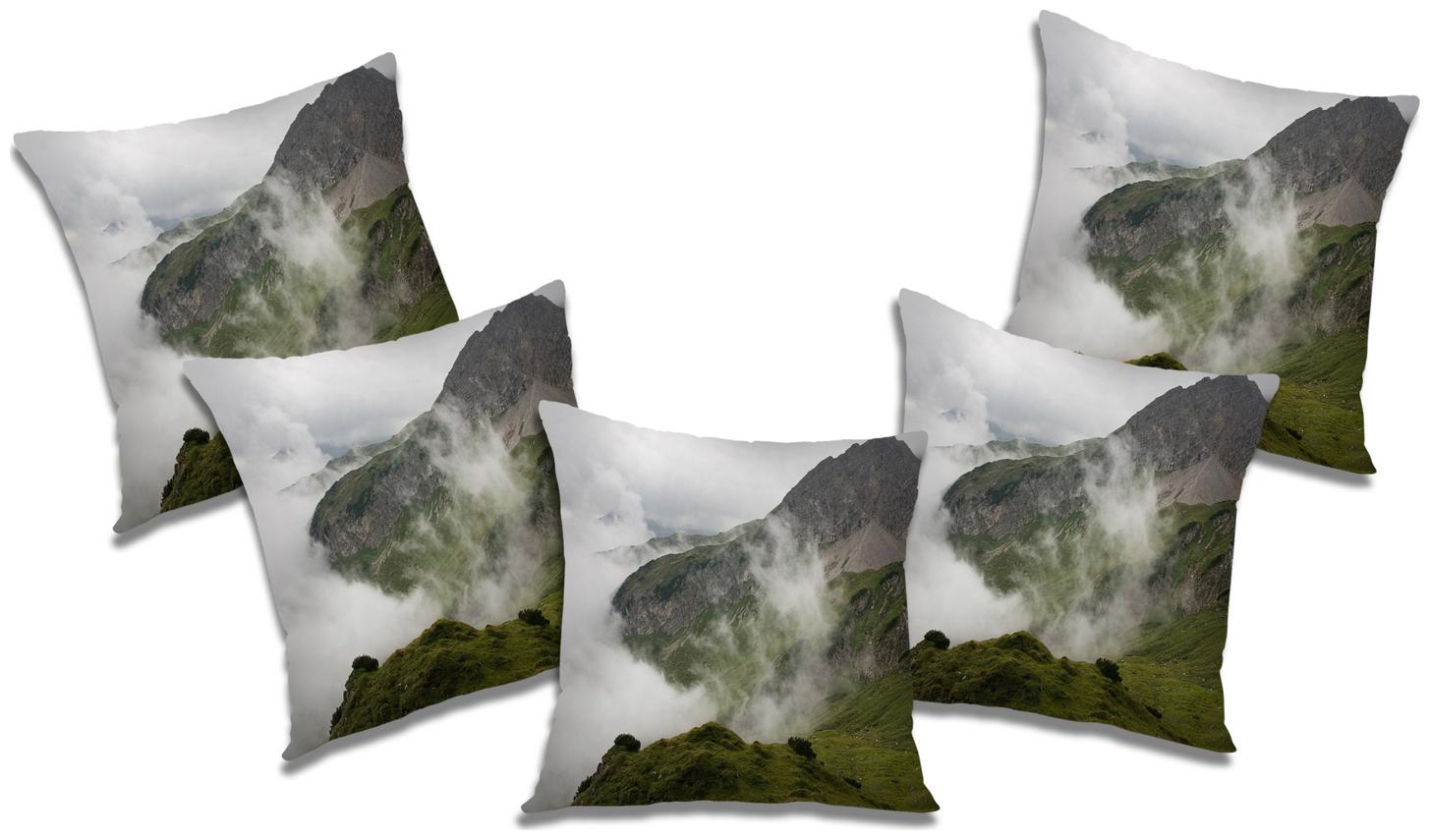 

RADANYA Printed Polyester Grey Cushion Cover ( Small Pack of 5 )