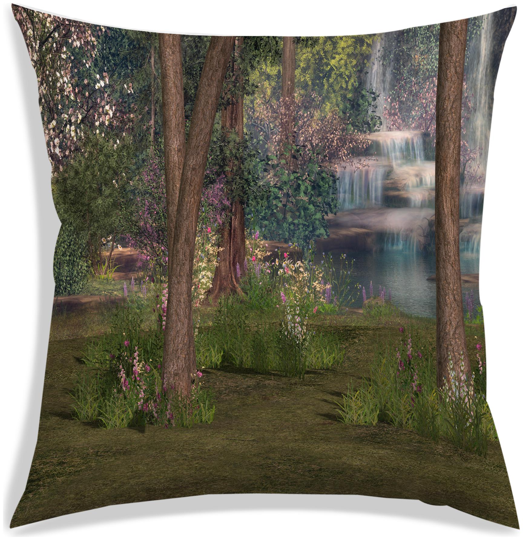 

RADANYA Floral Polyester Green Cushion Cover ( Regular Pack of 1 )