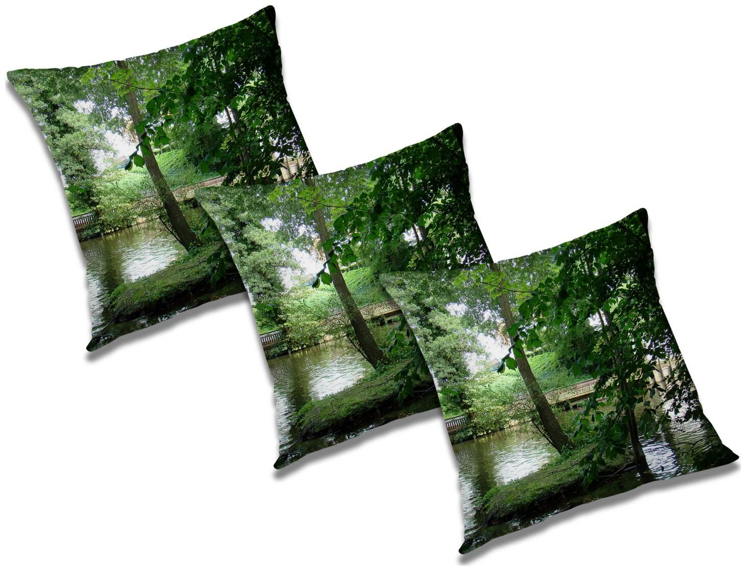

RADANYA Printed Polyester Green Cushion Cover ( Regular Pack of 3 )