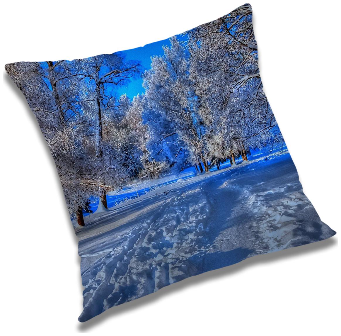 

RADANYA Printed Polyester Blue Cushion Cover ( Extra large Pack of 1 )