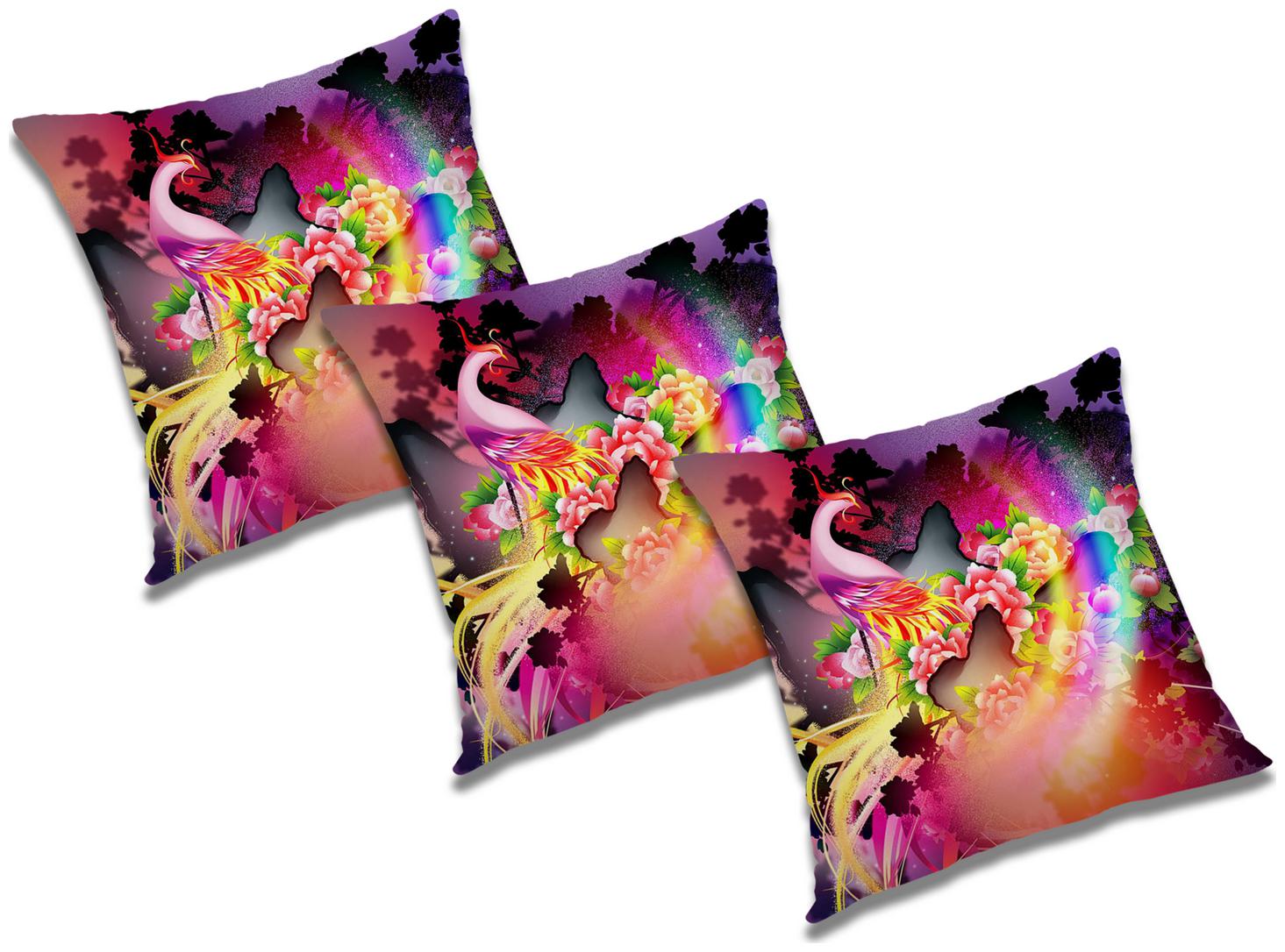 

RADANYA Printed Polyester Beige Cushion Cover ( Small Pack of 3 )