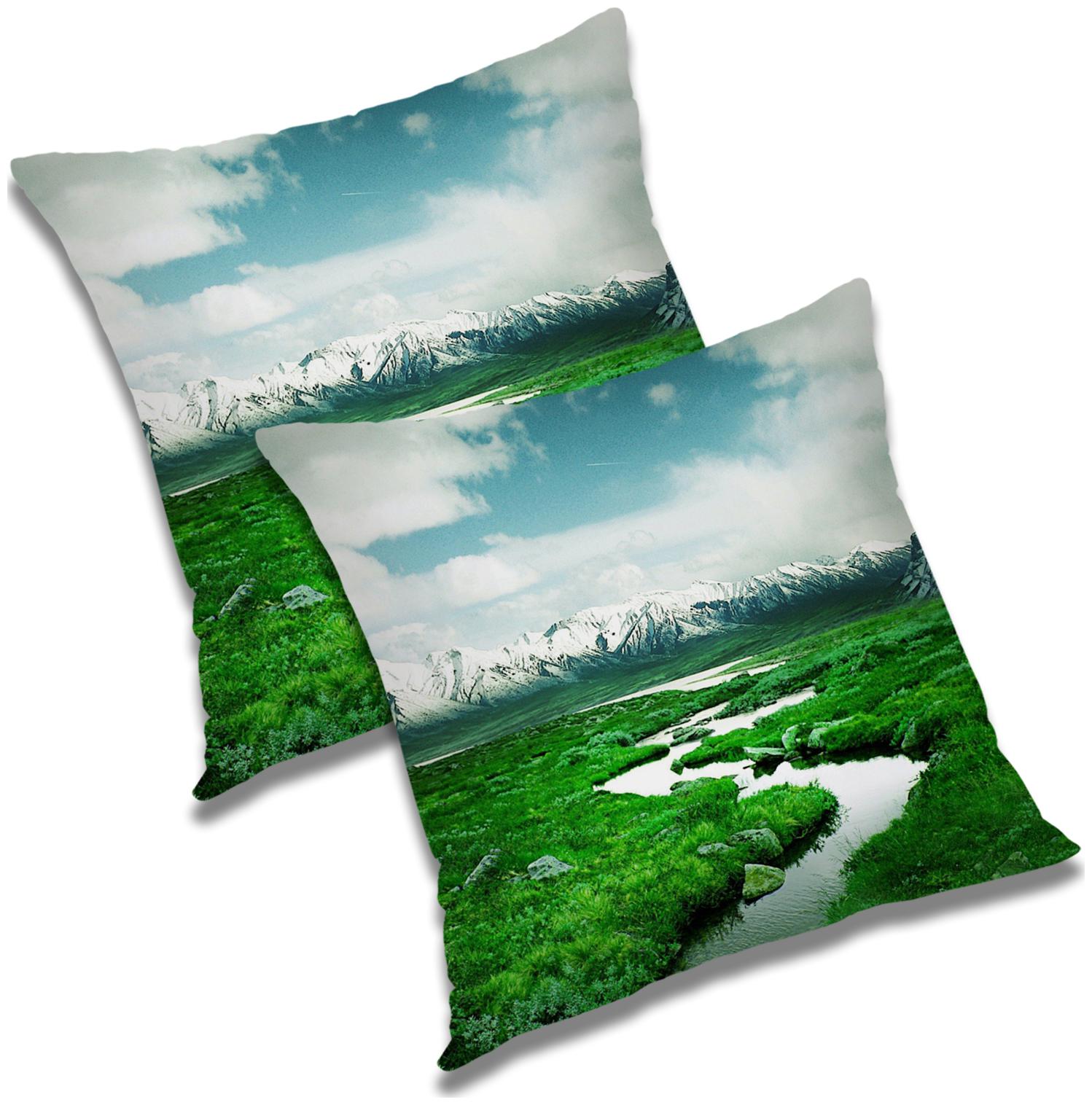 

RADANYA Printed Polyester Green Cushion Cover ( Extra large Pack of 2 )