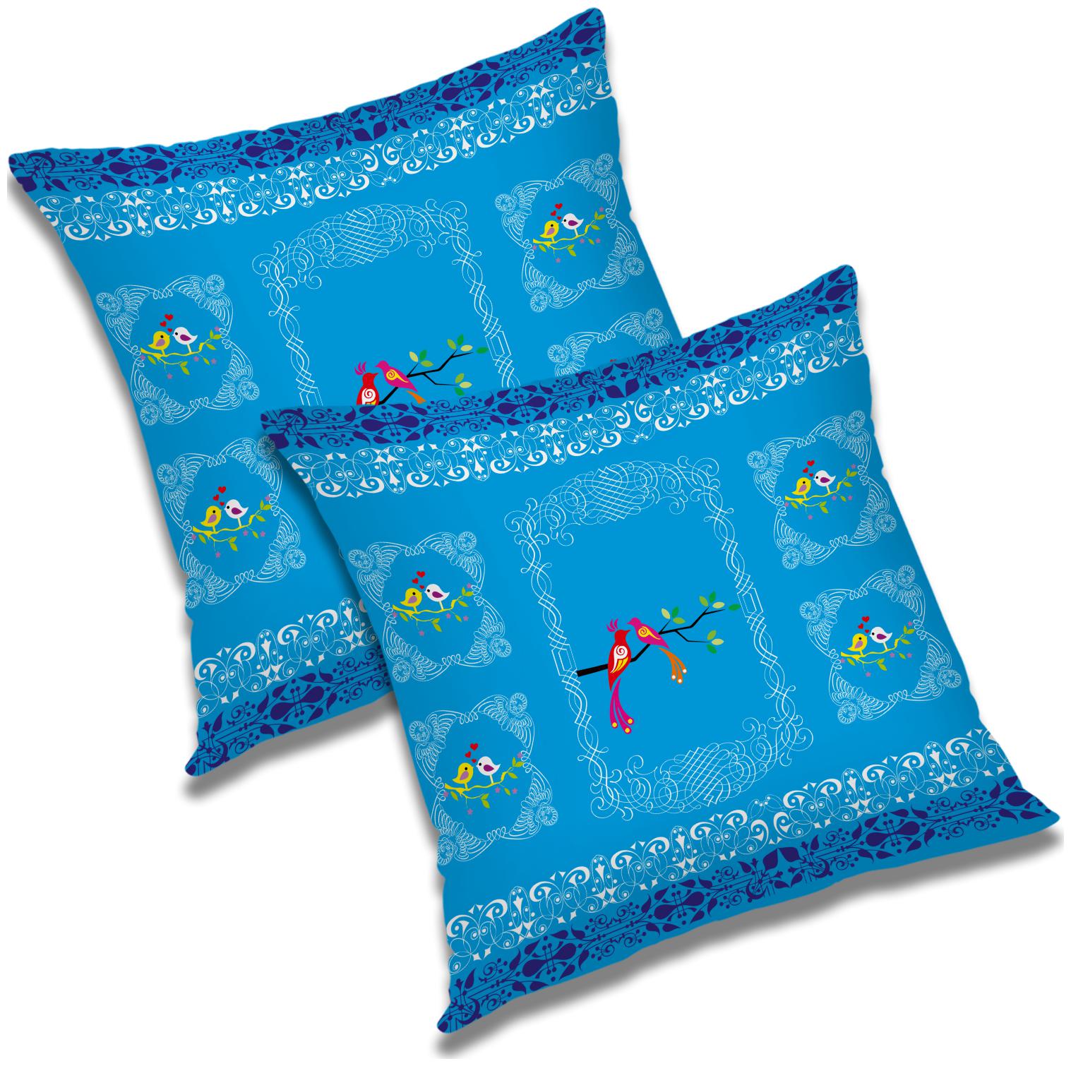 

RADANYA Printed Polyester Blue Cushion Cover ( Large Pack of 2 )