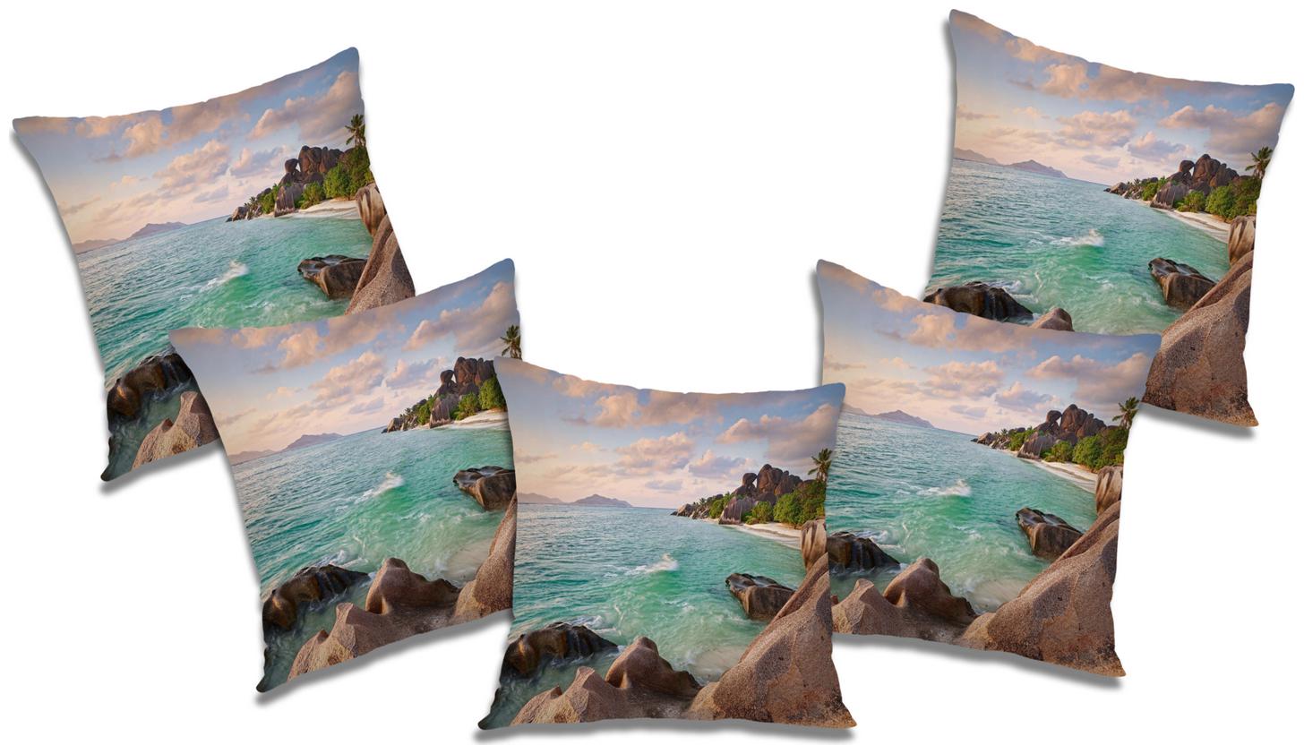 

RADANYA Printed Polyester Grey Cushion Cover ( Large Pack of 5 )