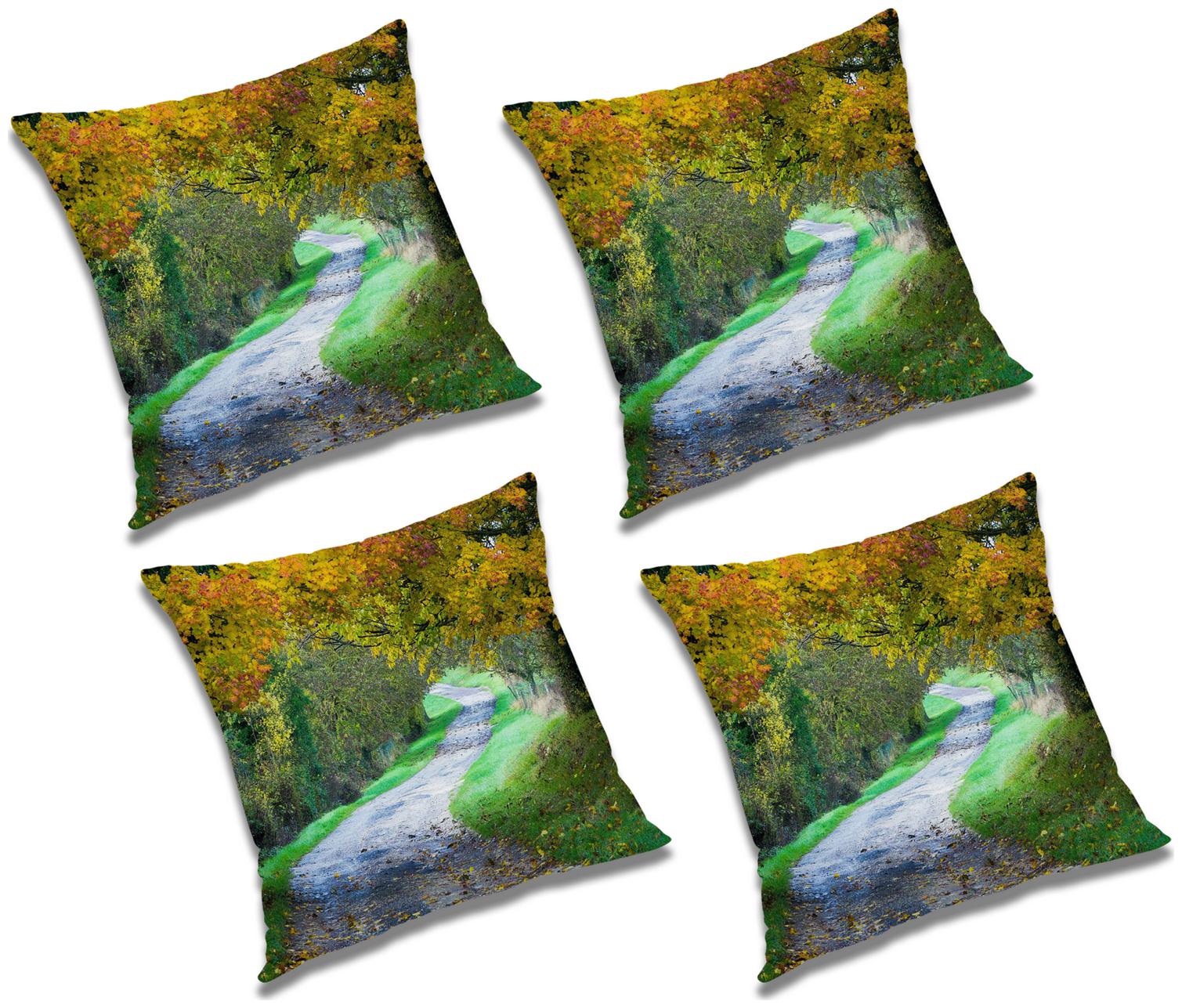 

RADANYA Printed Polyester Green Cushion Cover ( Large Pack of 4 )