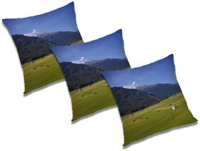 RADANYA Printed Polyester Blue Cushion Cover ( Small , Pack of 3 )