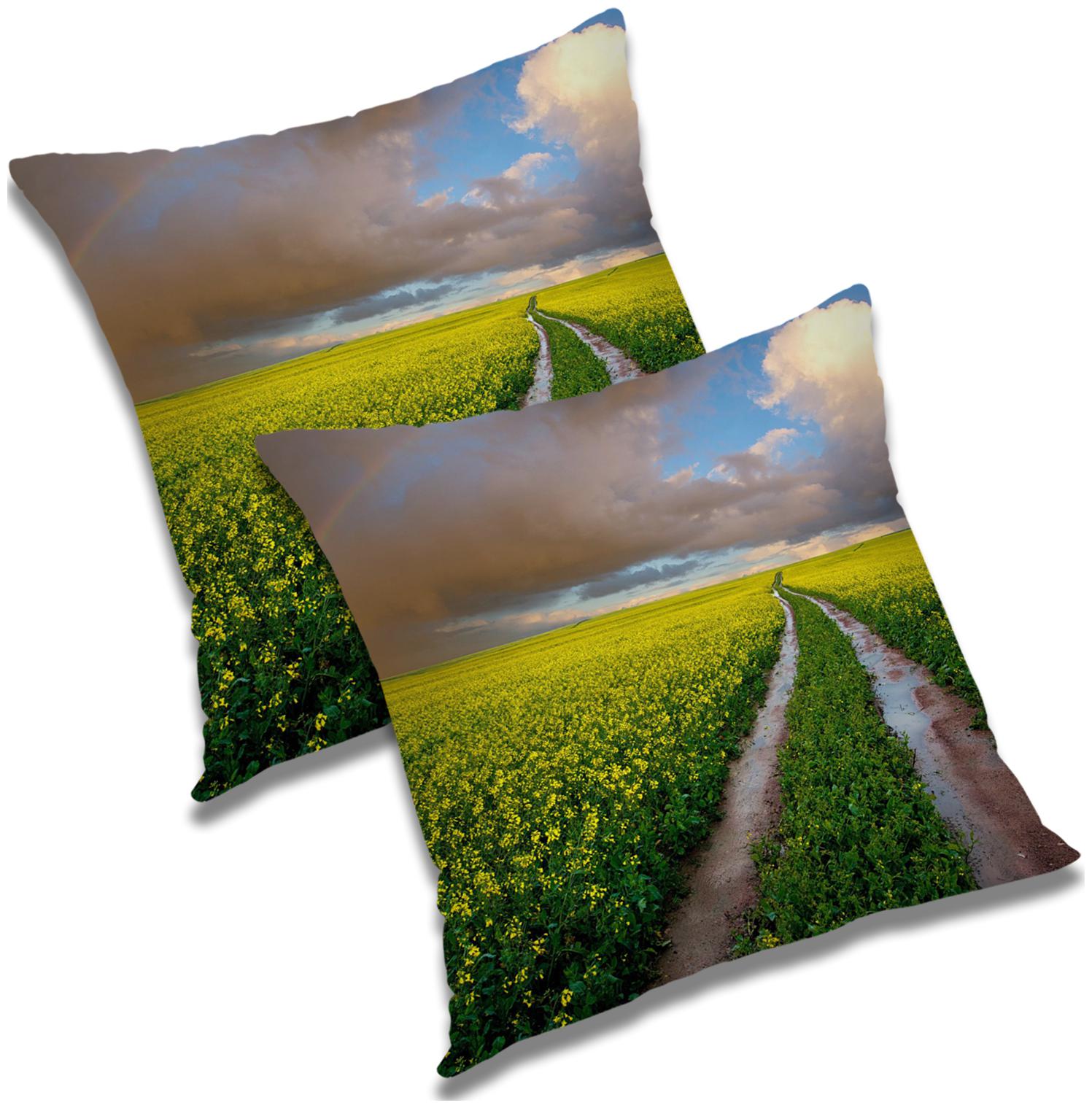 

RADANYA Printed Polyester Green Cushion Cover ( Small Pack of 2 )