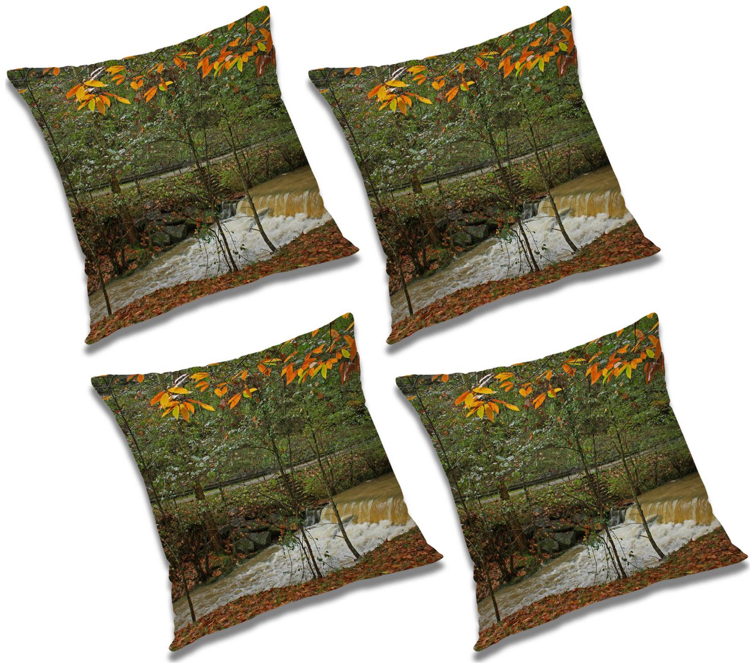 

RADANYA Printed Polyester Green Cushion Cover ( Large Pack of 4 )