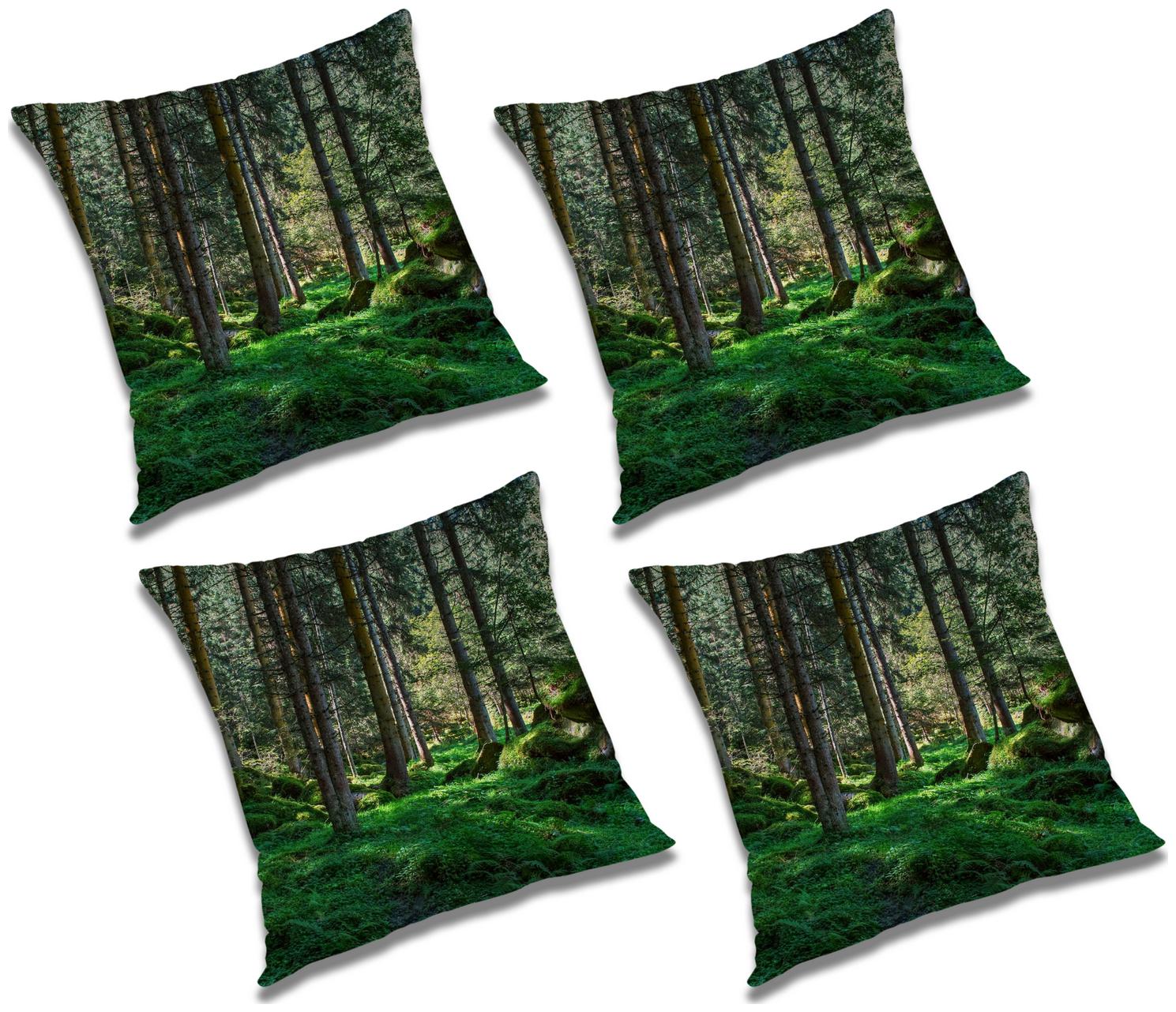 

RADANYA Printed Polyester Green Cushion Cover ( Regular Pack of 4 )