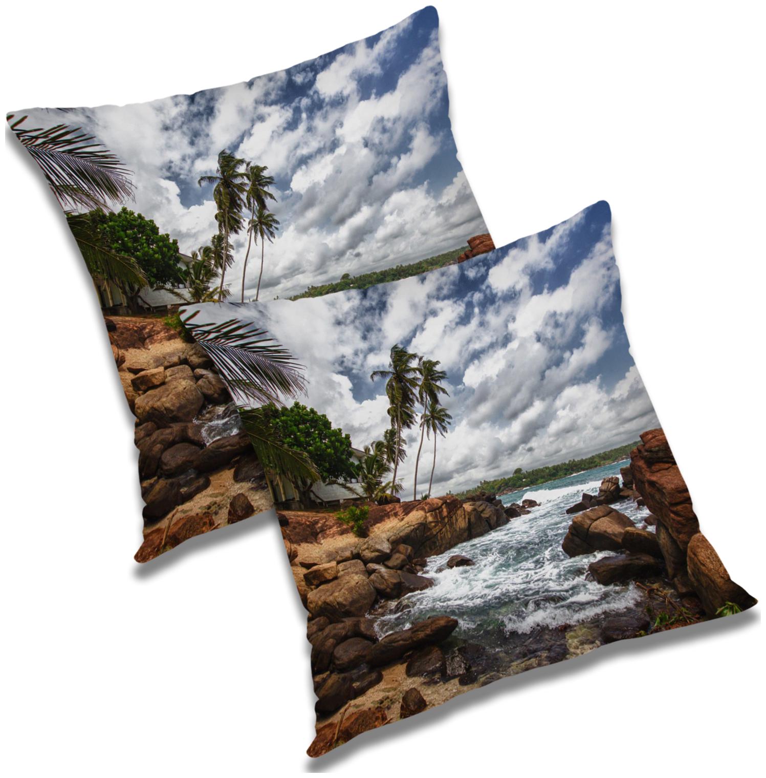 

RADANYA Printed Polyester Beige Cushion Cover ( Large Pack of 2 )