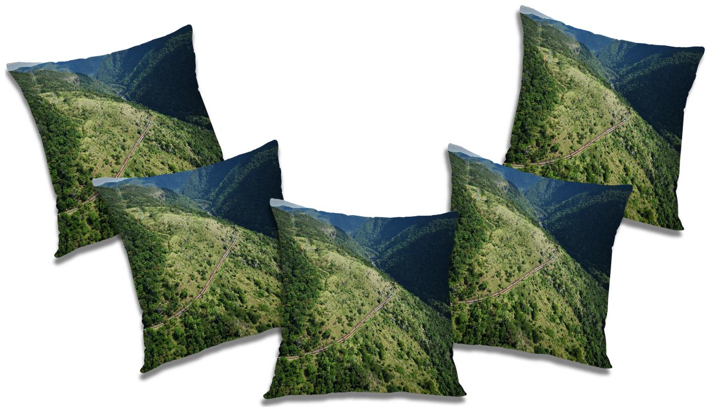 

RADANYA Printed Polyester Green Cushion Cover ( Large Pack of 5 )