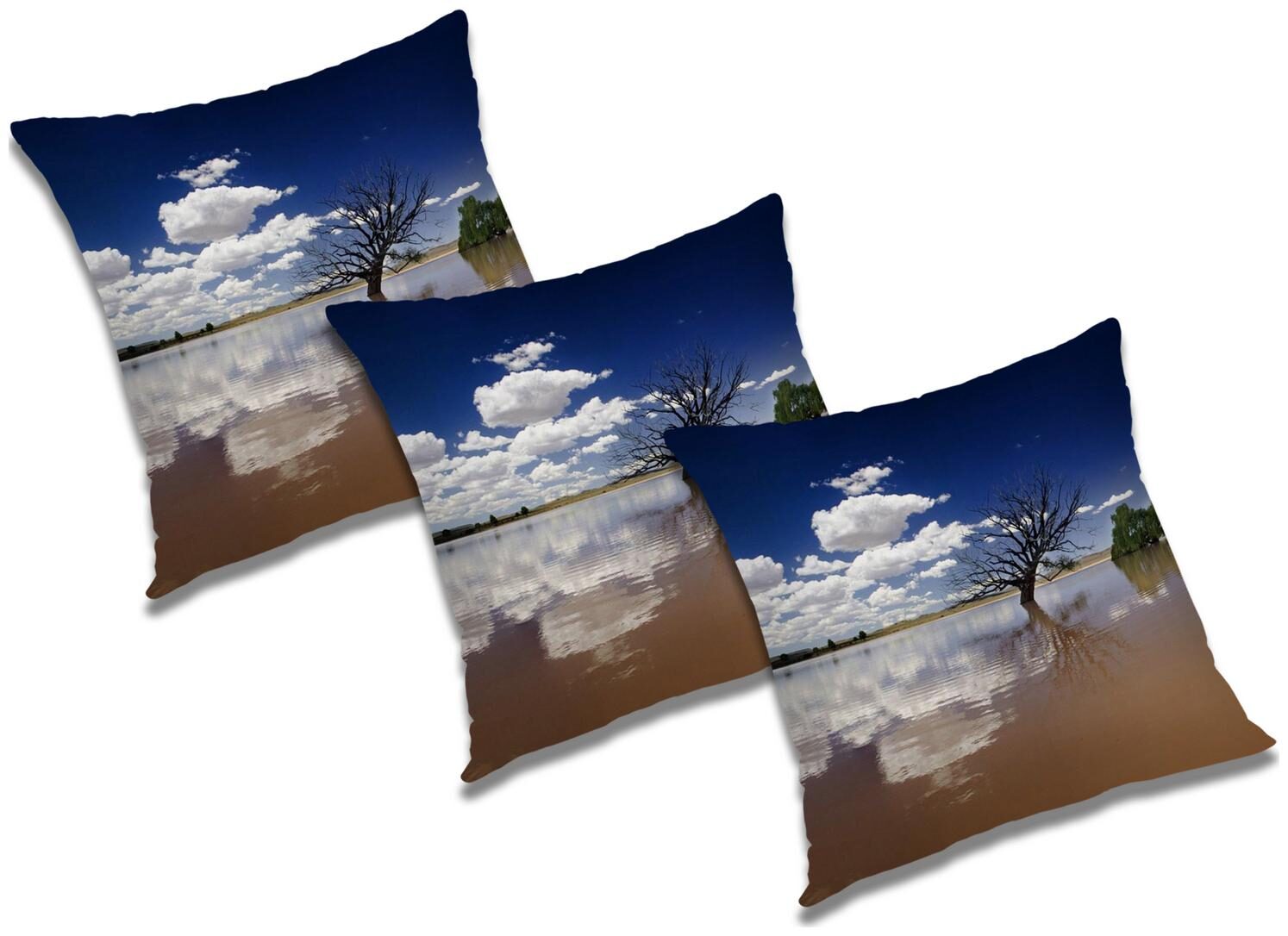 

RADANYA Printed Polyester Blue Cushion Cover ( Regular Pack of 3 )
