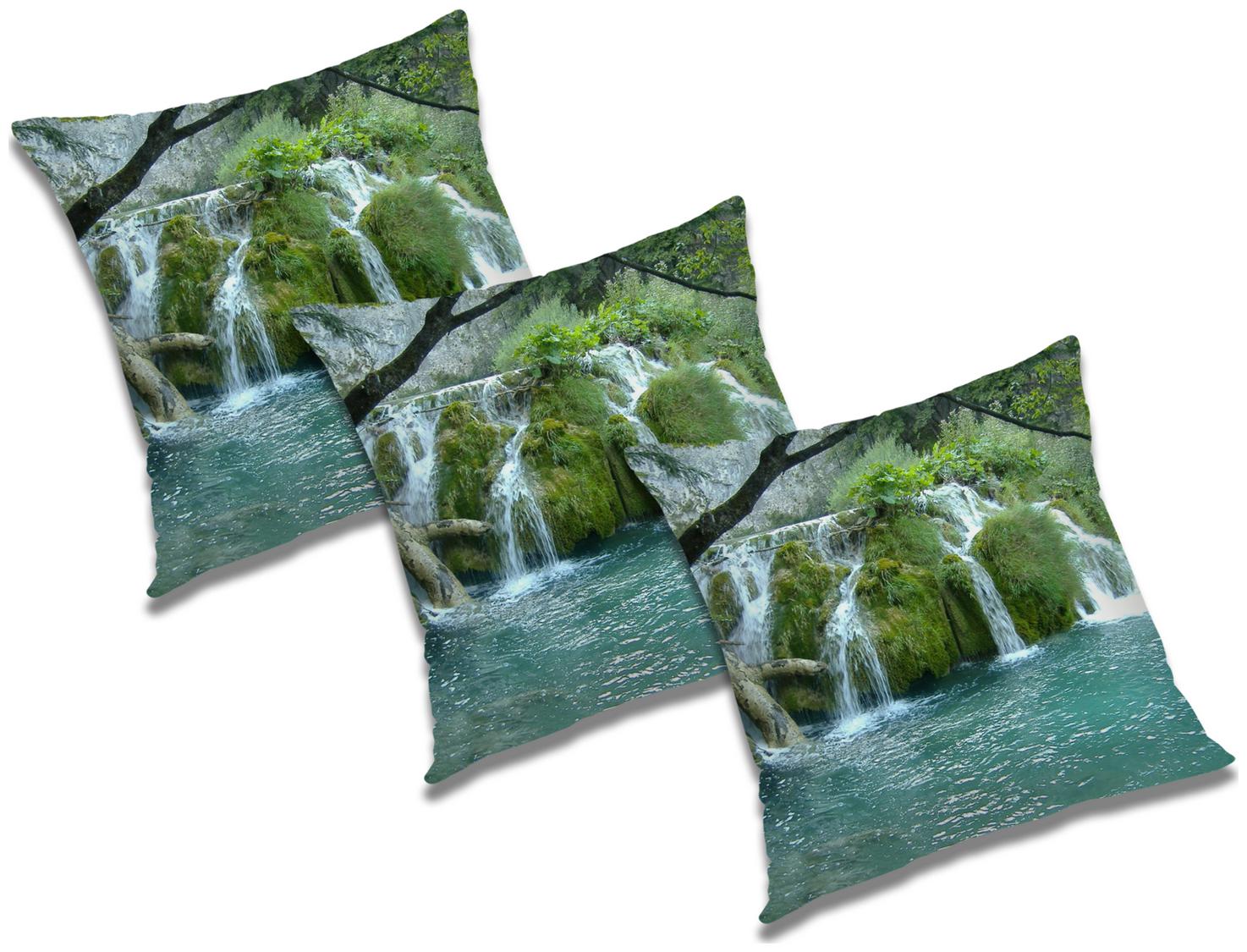 

RADANYA Printed Polyester Blue Cushion Cover ( Large Pack of 3 )