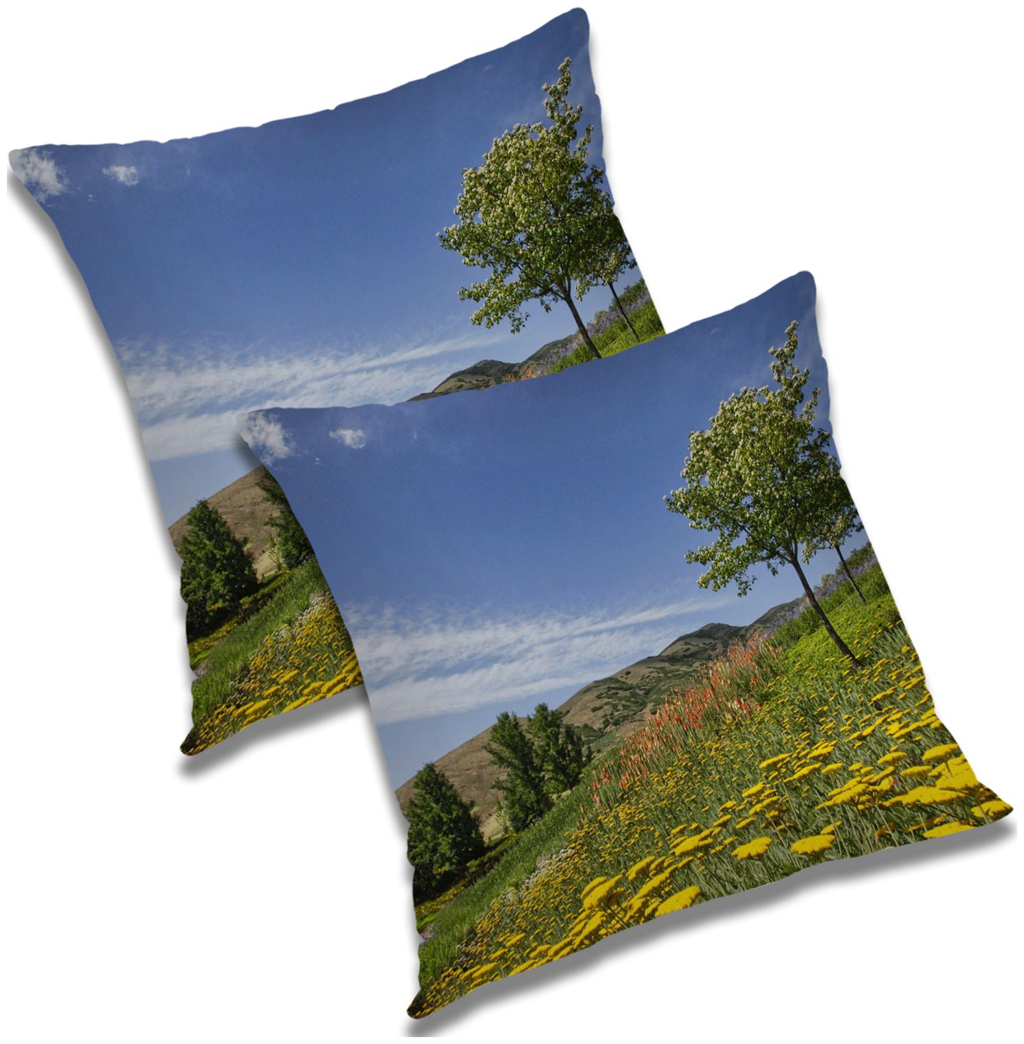 

RADANYA Printed Polyester Blue Cushion Cover ( Large Pack of 2 )
