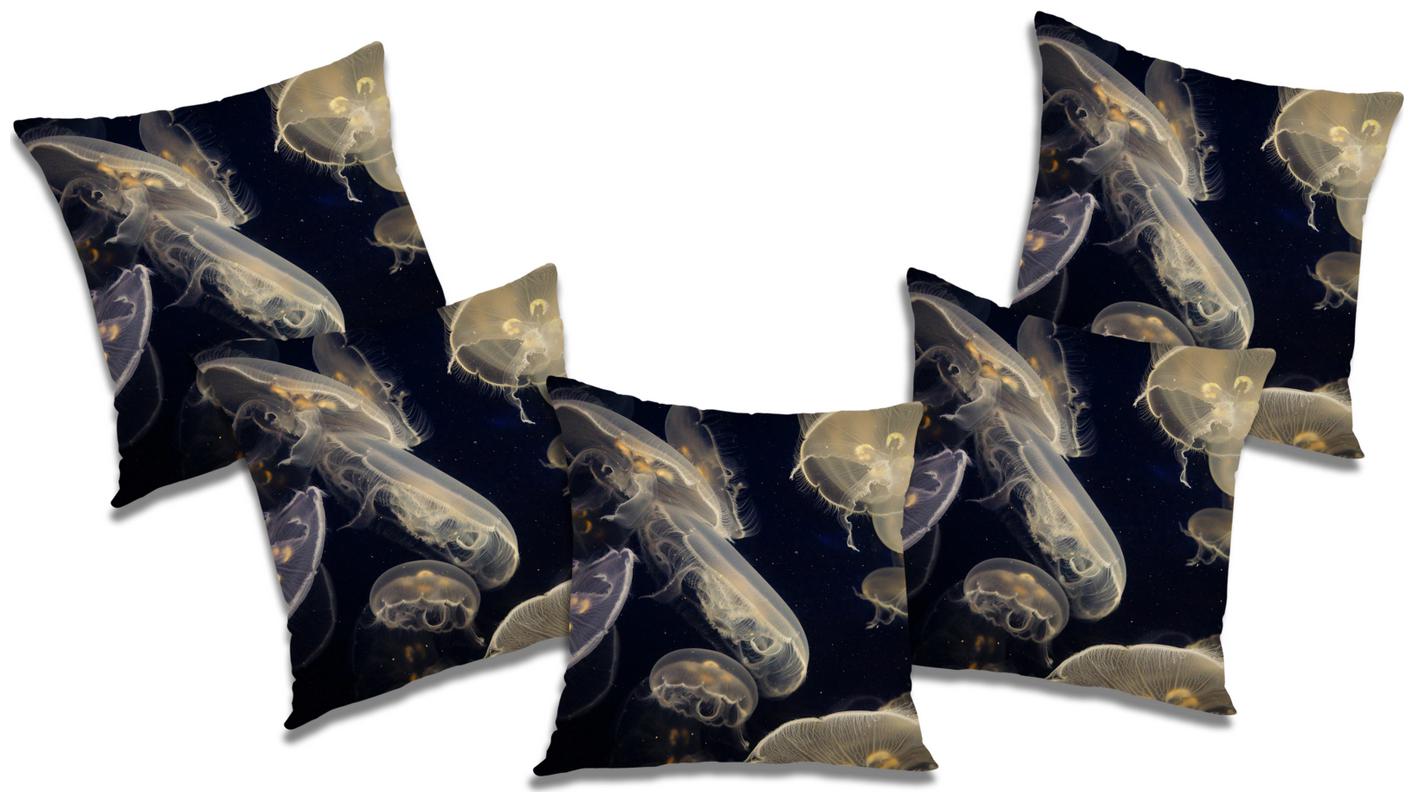 

RADANYA Printed Polyester Black Cushion Cover ( Regular Pack of 5 )