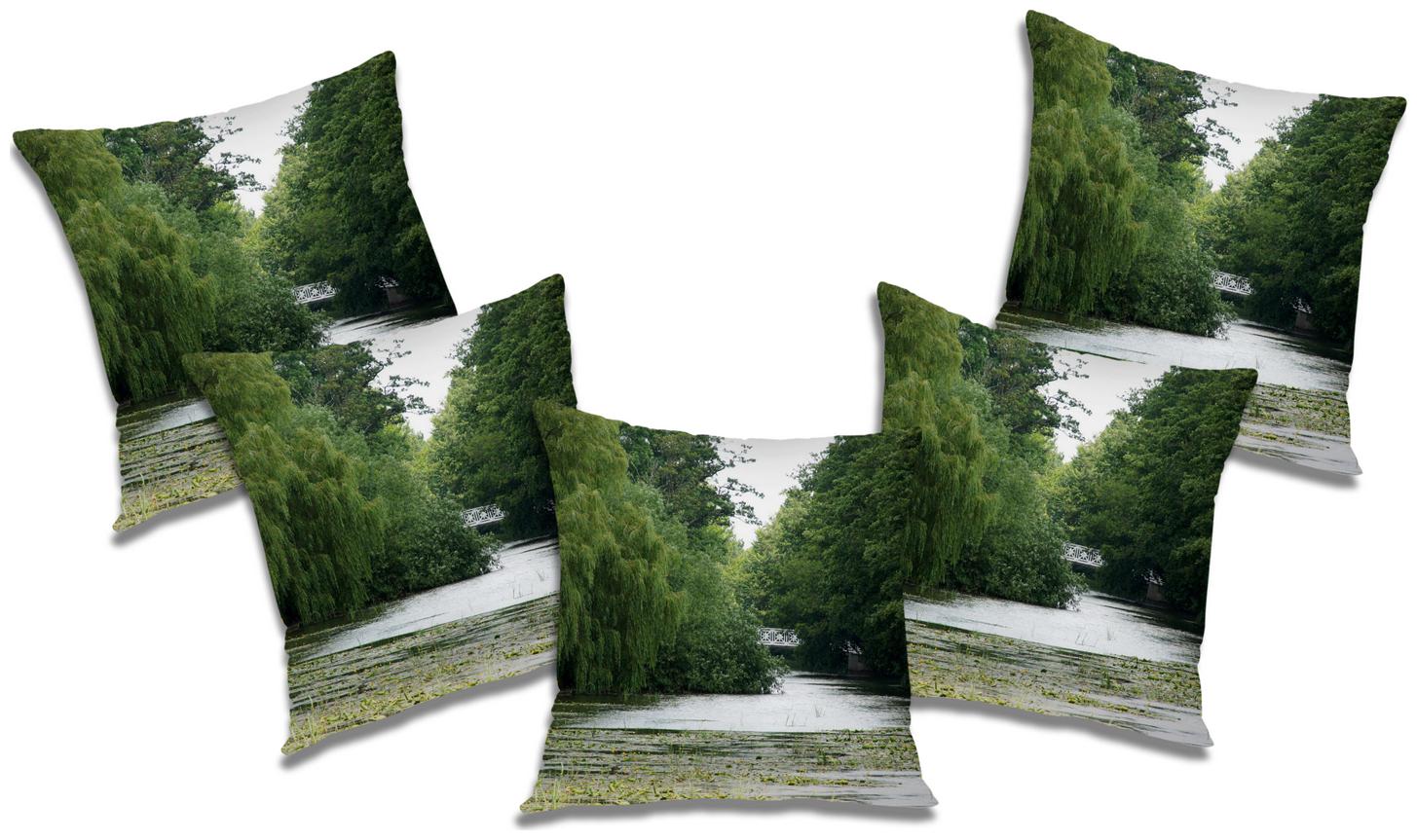 

RADANYA Printed Polyester Green Cushion Cover ( Large Pack of 5 )