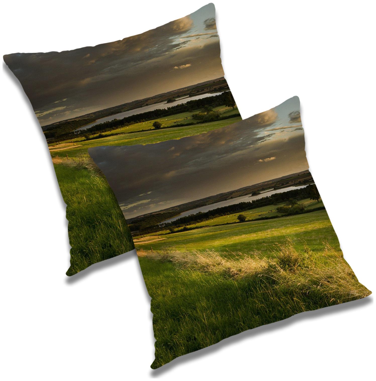 

RADANYA Printed Polyester Green Cushion Cover ( Large Pack of 2 )