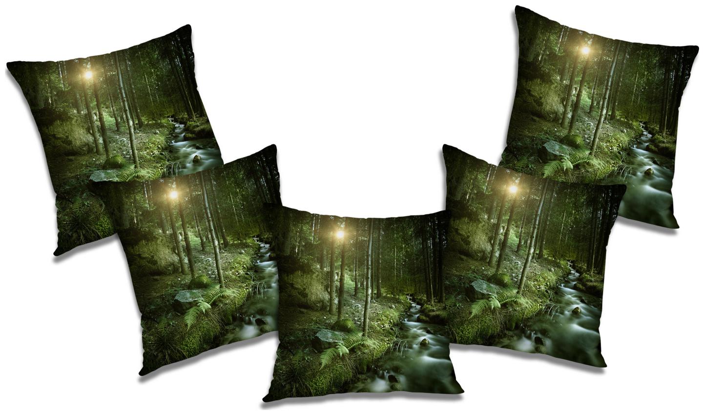 

RADANYA Printed Polyester Green Cushion Cover ( Large Pack of 5 )