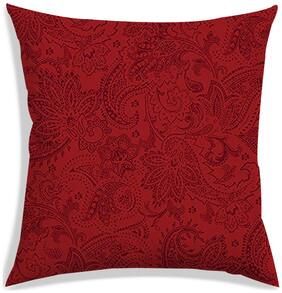 RADANYA Paisley Polyester Red Cushion Cover ( Small , Pack of 1 )