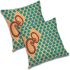 RADANYA Paisley Polyester Blue Cushion Cover ( Regular , Pack of 2 )